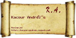 Kacsur András névjegykártya
