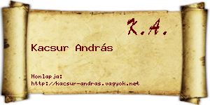 Kacsur András névjegykártya