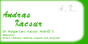 andras kacsur business card